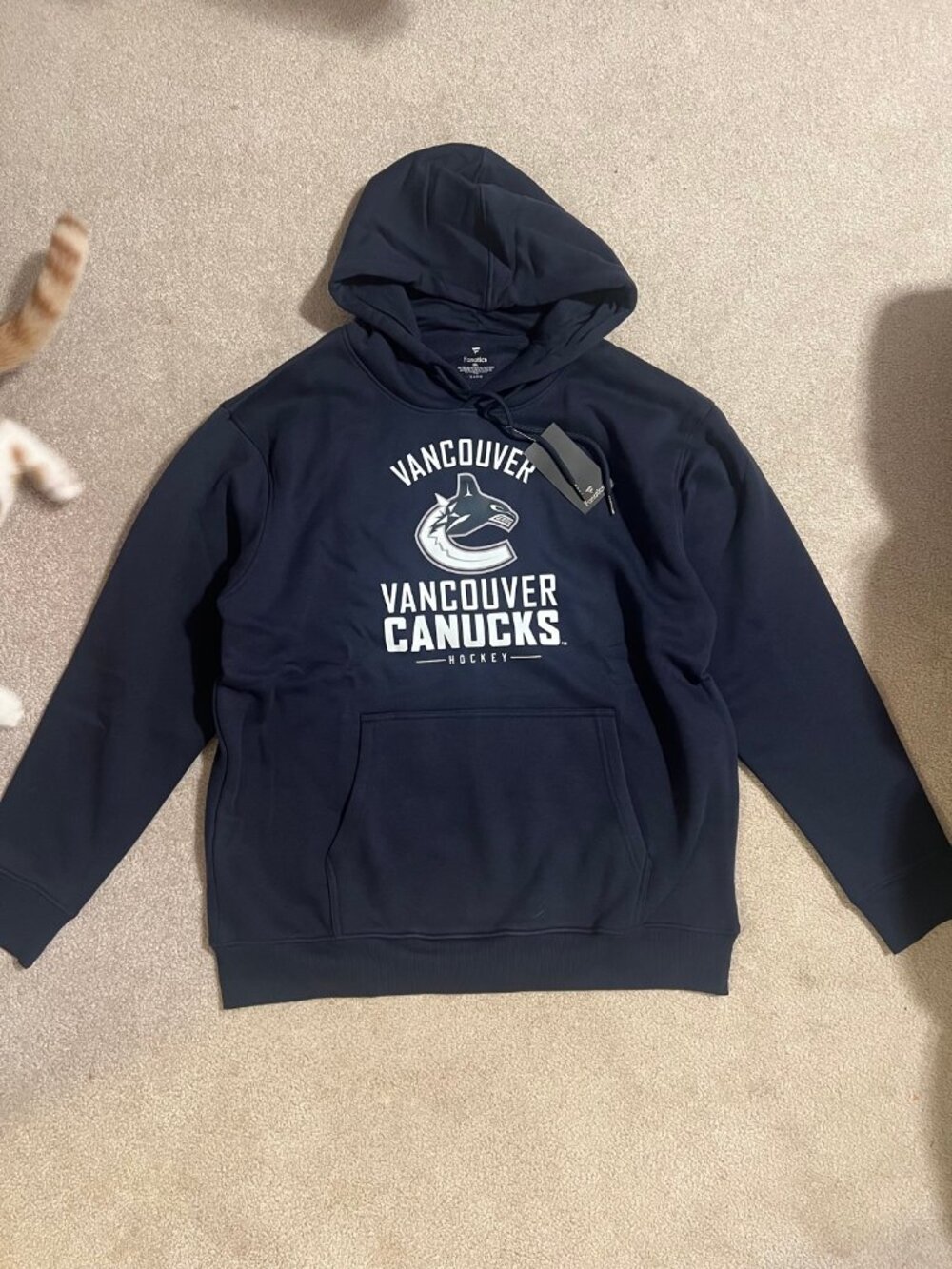 Fanatics Vancouver Canucks Navy Wordmark Pullover Hoodie 3XL New with Tags